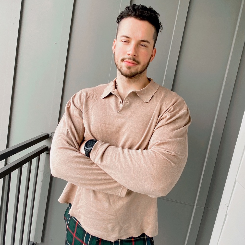 Vintage Taupe Alfani Henley Shirt